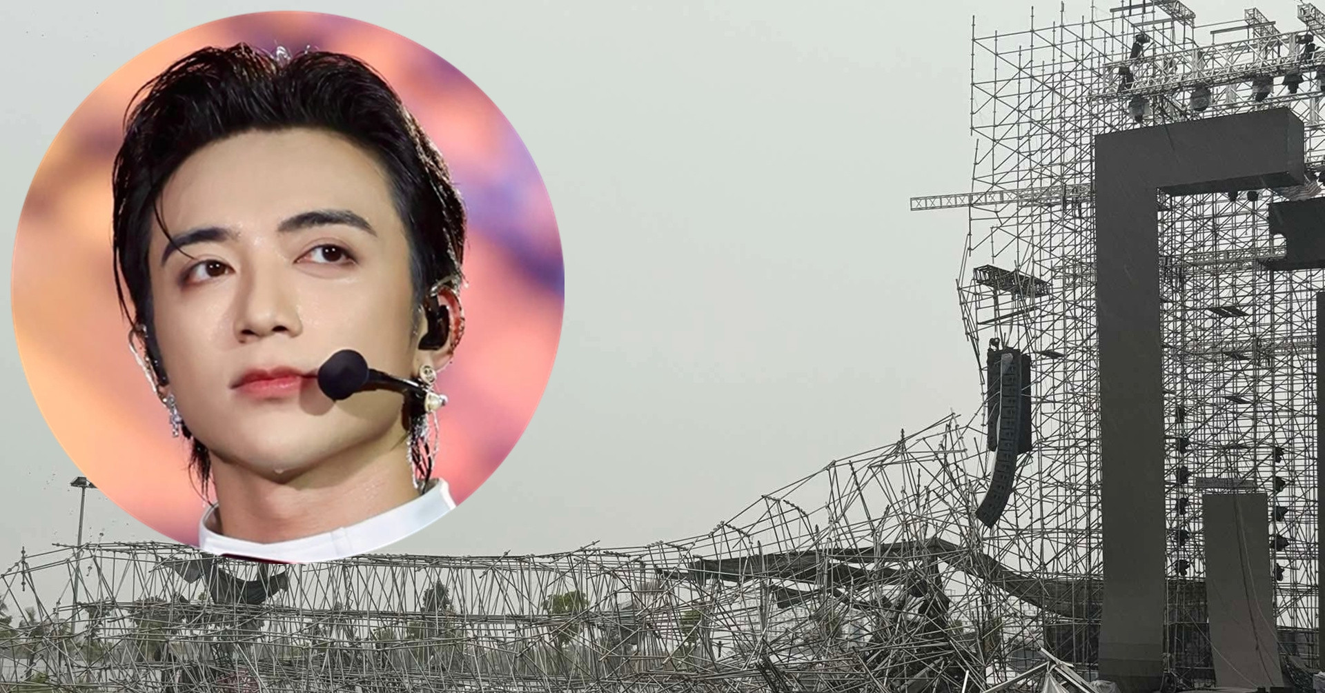 ‘Anh tài’, ‘Chị đẹp’ hát vang và động viên fan vụ sập sân khấu do bão Wipha
