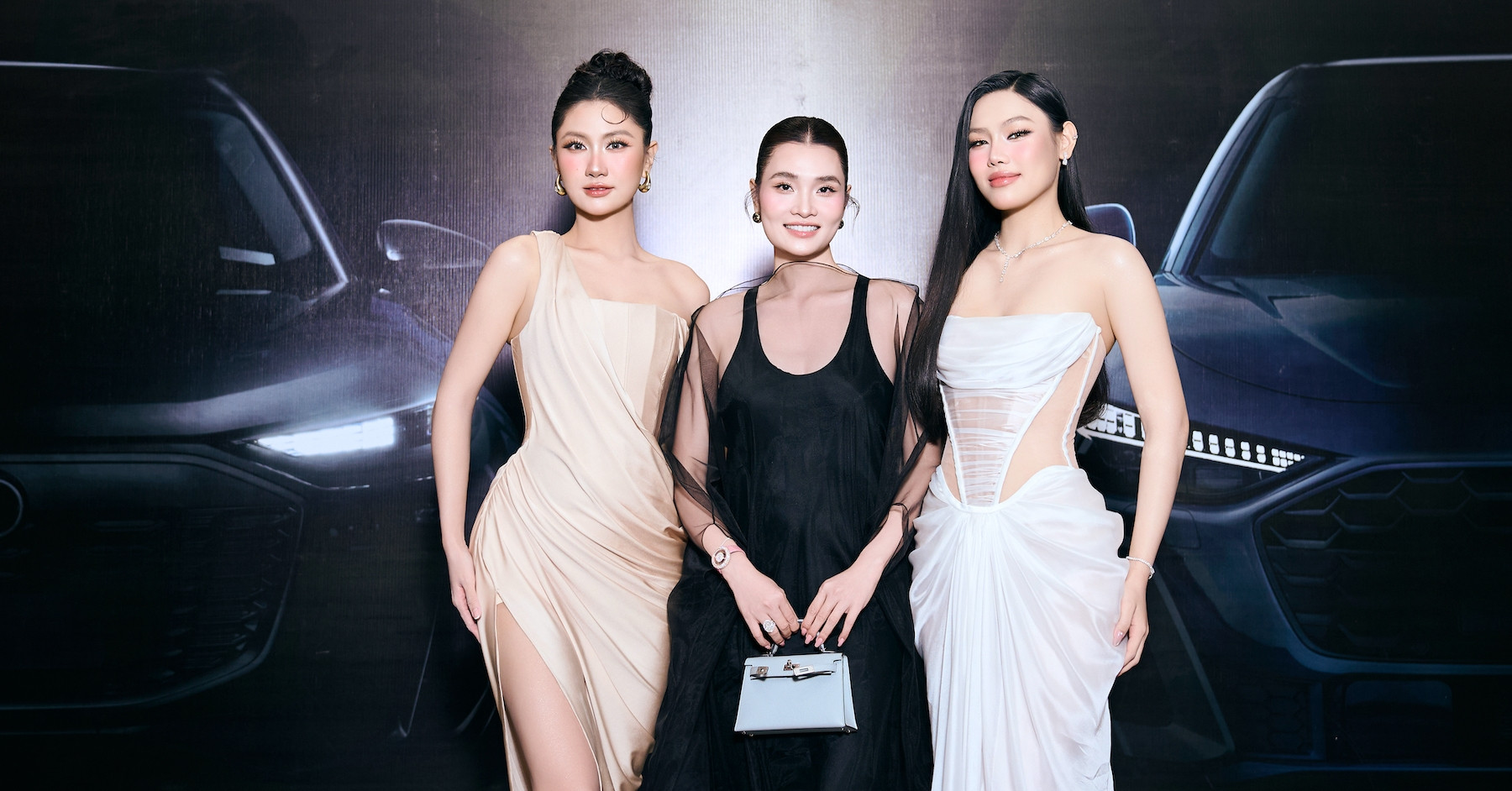 Hoa hậu Phương Linh, á hậu Cẩm Ly sexy bên xe sang